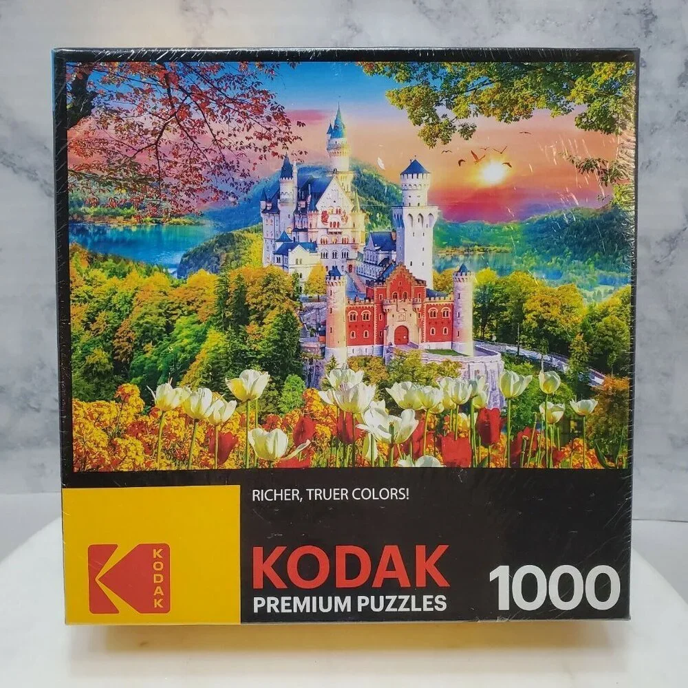 Kodak Puzzle 1000 Piece Famous Neuschwanstein Medieval‎ Castle Germany Sealed